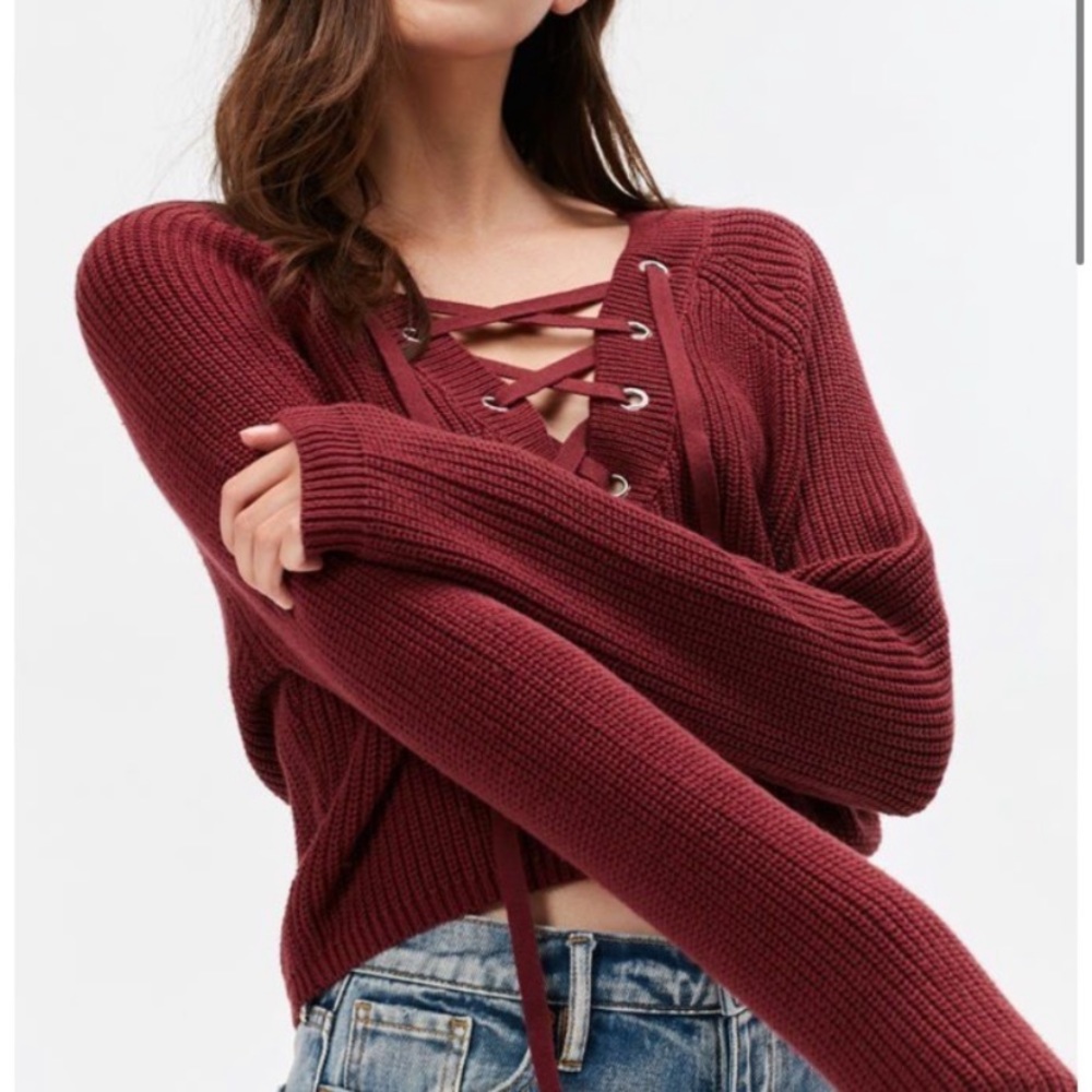 cropped knitted sweater top